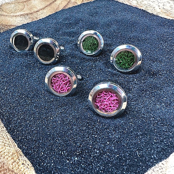 Timeless Moss Cuff Links- Pink - Picture 11 of 11